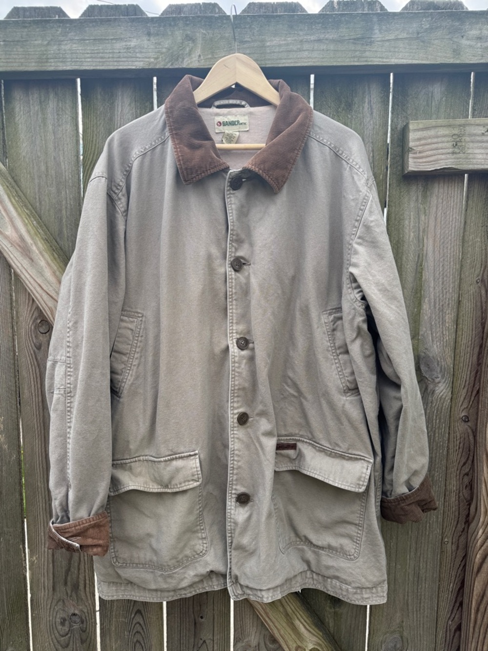 Vtg Barn Jacket with Brown Corduroy Collar